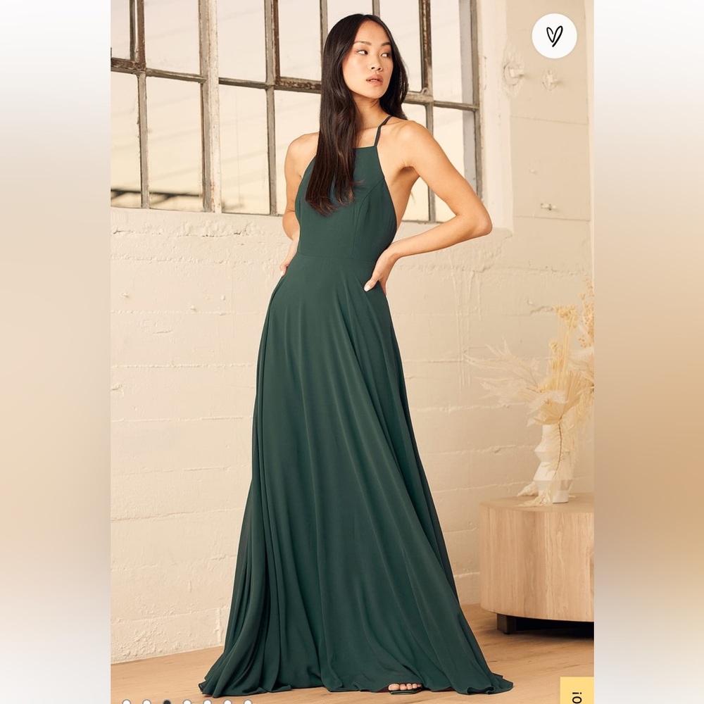 Lulus Strappy To Be Here Forest Green Maxi Dress